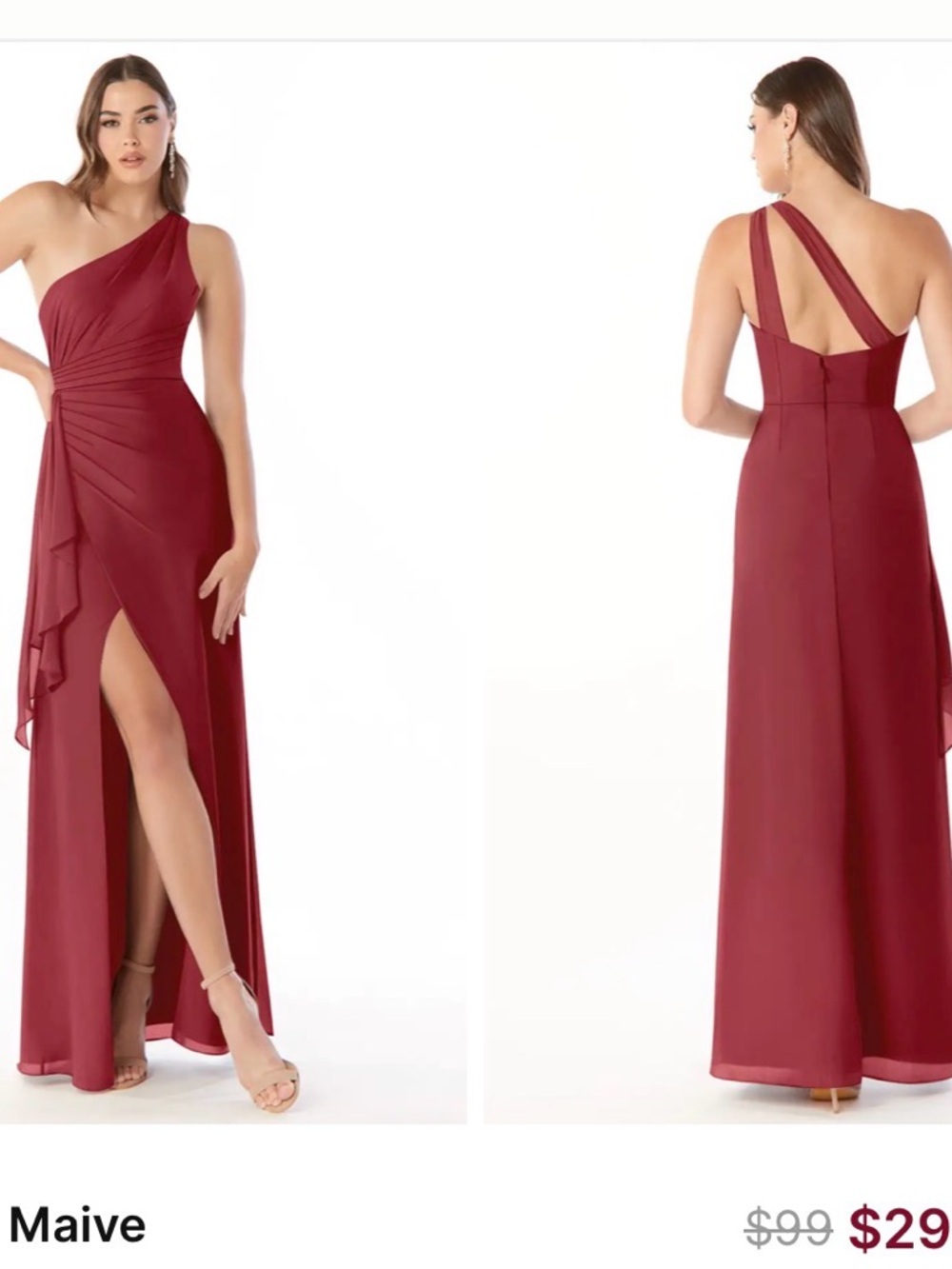 Azazie Maive Pomegranate Bridesmaid Dress -Custom Size - Picture 12 of 13